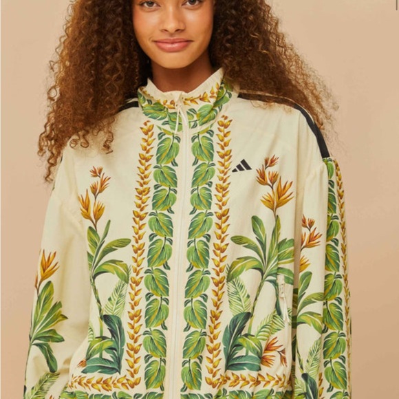 FARM Rio Jackets & Blazers - Adidas x FARM Rio Breeze Cream Tropical- Print Jacket, LIMITED EDITION 🌱